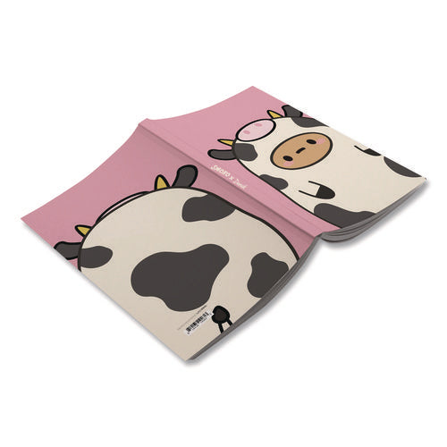 Smoko Tayto Mootato Layflat Notebook, 1-subject, Medium/college Rule, Pink/white/brown Cover, (72) 8 X 5 Sheets
