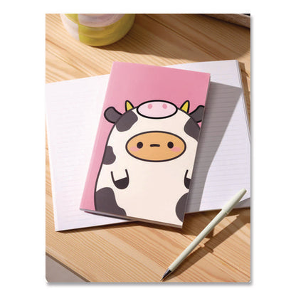 Smoko Tayto Mootato Layflat Notebook, 1-subject, Medium/college Rule, Pink/white/brown Cover, (72) 8 X 5 Sheets
