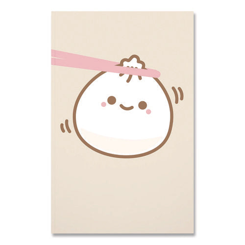 Smoko Lil B Dumpling Layflat Notebook, 1-subject, Medium/college Rule, Tan/white/pink Cover, (72) 8 X 5 Sheets
