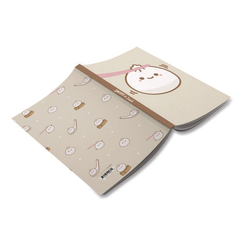 Smoko Lil B Dumpling Layflat Notebook, 1-subject, Medium/college Rule, Tan/white/pink Cover, (72) 8 X 5 Sheets