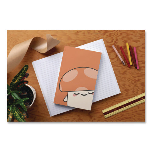Smoko Kai Mushroom Layflat Notebook, 1-subject, Medium/college Rule, Orange/white Cover, (72) 8 X 5 Sheets
