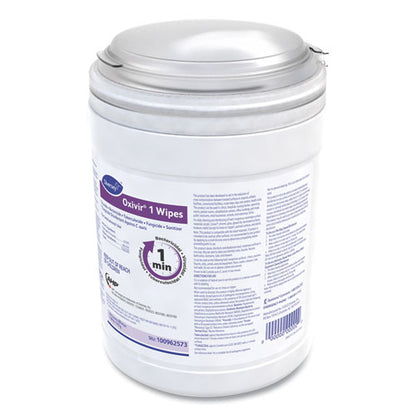 Oxivir 1 Wipes, 1-ply, 10 X 10, Characteristic Scent, White, 60 Canister, 12 Canisters/carton