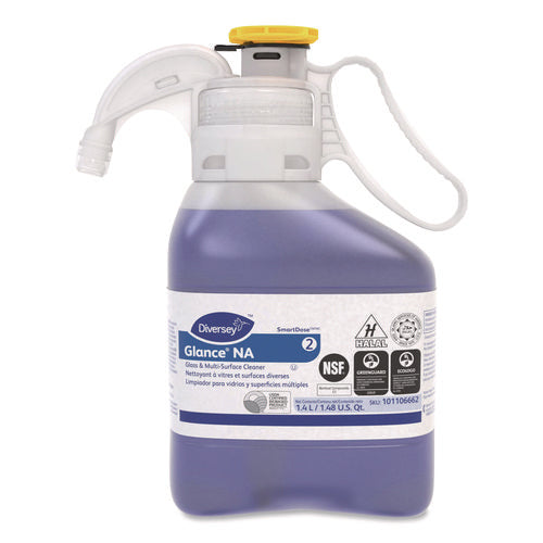 Glance Na Glass And Multi-surface Cleaner Sc, Unscented, 1.4 L Smartdose, 2/carton