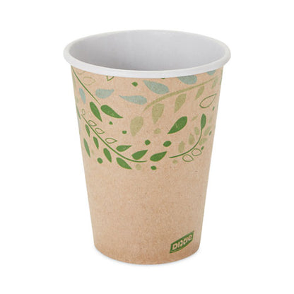 Ecosmart Recycled Fiber Hot/cold Cups, 12 Oz, Paper, Kraft/green, 50/sleeve, 20 Sleeves/carton