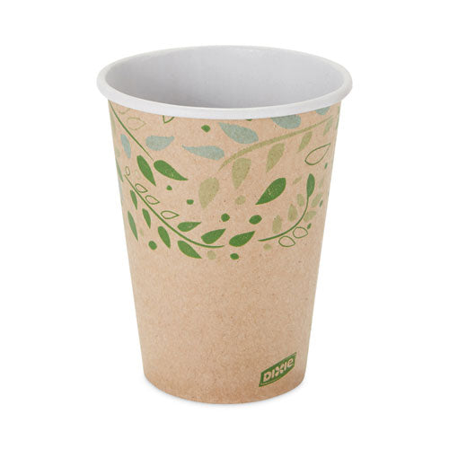 Ecosmart Recycled Fiber Hot/cold Cups, 12 Oz, Paper, Kraft/green, 50/sleeve, 20 Sleeves/carton