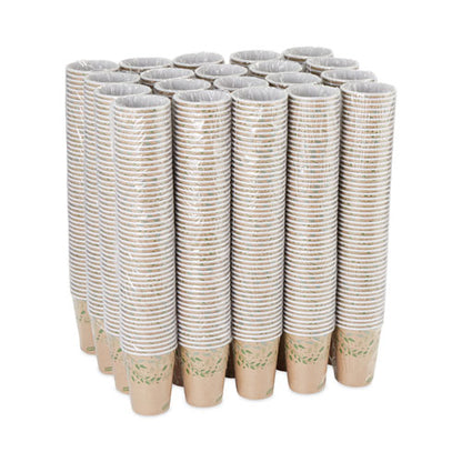 Ecosmart Recycled Fiber Hot/cold Cups, 12 Oz, Paper, Kraft/green, 50/sleeve, 20 Sleeves/carton