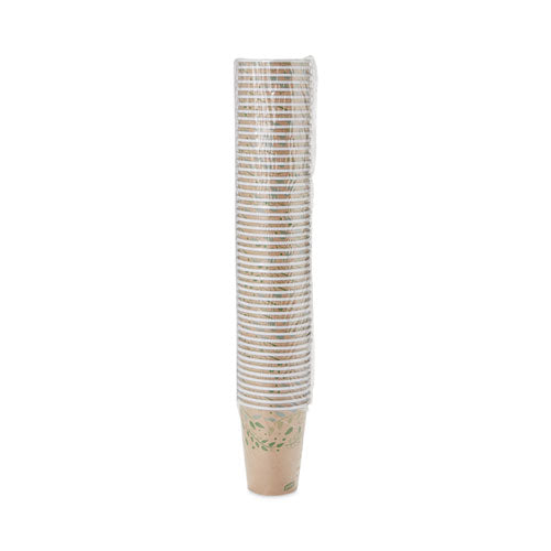 Ecosmart Recycled Fiber Hot/cold Cups, 12 Oz, Paper, Kraft/green, 50/sleeve, 20 Sleeves/carton