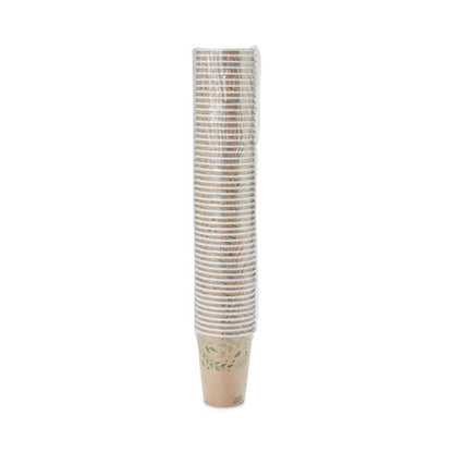 Ecosmart Recycled Fiber Hot/cold Cups, 12 Oz, Paper, Kraft/green, 50/sleeve, 20 Sleeves/carton