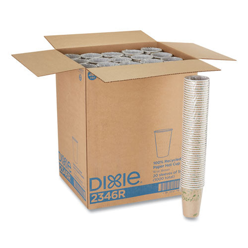 Ecosmart Recycled Hot/cold Cups, 16 Oz, Paper, Kraft/green, 1,000/carton