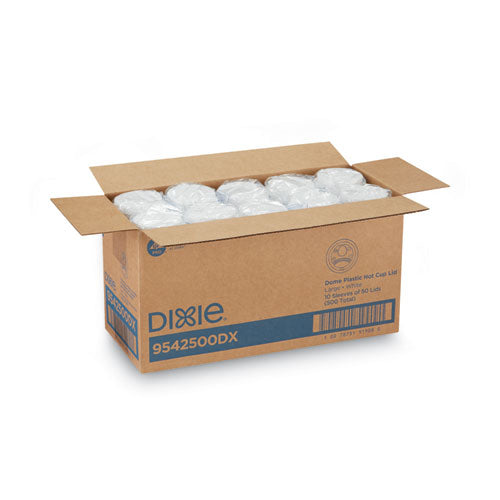 Dome Lid, Fits 10 Oz To 16 Oz Perfectouch Hot Cups/12 Oz To 20 Oz Wisesize Hot Cups, Plastic, White, 500/carton