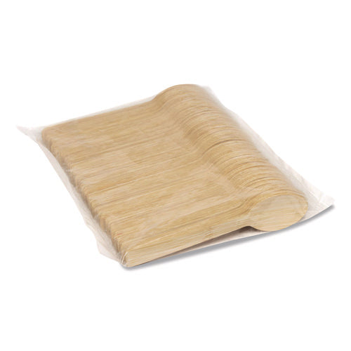 Bamboo Cutlery, Mediumweight Spoon, Paper, Light Golden, 100/pack, 10 Packs/carton