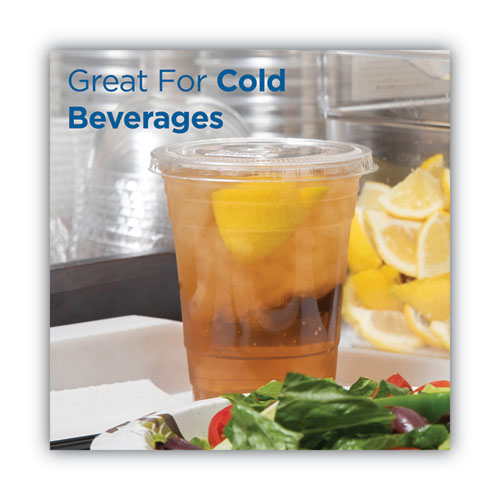 Cold Drink Cup Lids, Fits 9 Oz To 12 Oz Cold Cups, Plastic, Clear, 100/sleeve, 10 Sleeves/carton