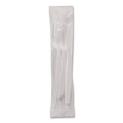 Mediumweight Polypropylene Cutlery, Fork/knife/teaspoon, Plastic, White, 250/carton