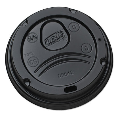 Drink-thru Lids, Fits 10 Oz To 20 Oz Hot Cups, Plastic, Black, 1,000/carton
