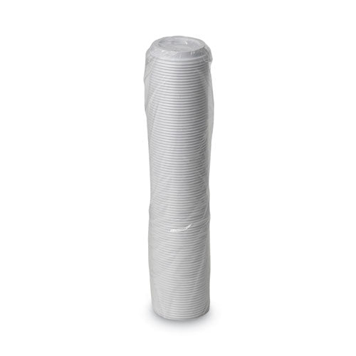Dome Drink-thru Lids, Fits 10 Oz To 20 Oz Dixie Hot Cups, Plastic, White, 100/pack