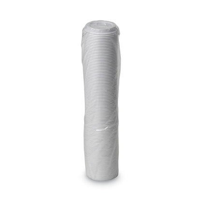 Dome Drink-thru Lids, Fits 10 Oz To 20 Oz Dixie Hot Cups, Plastic, White, 100/pack