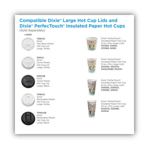 Dome Drink-thru Lids, Fits 10 Oz To 16 Oz Hot Cups, Plastic, White, 1,000/carton
