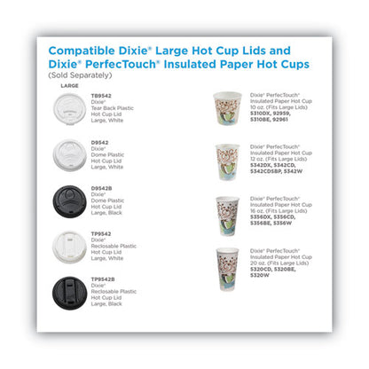 Dome Drink-thru Lids, Fits 10 Oz To 16 Oz Hot Cups, Plastic, White, 1,000/carton