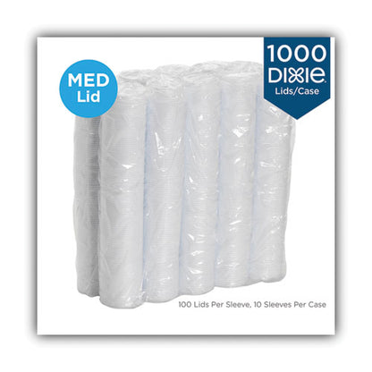 Sip-through Dome Hot Drink Lids, Fits 10 Oz Dixie Hot Cups, Plastic, White, 100/pack, 10 Packs/carton