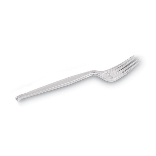 Plastic Cutlery, Heavyweight Fork, Clear, 1,000/carton