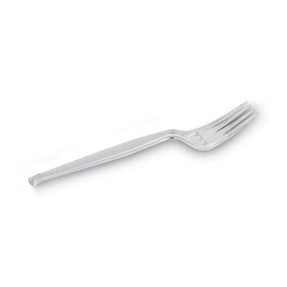 Plastic Cutlery, Heavyweight Fork, Clear, 1,000/carton