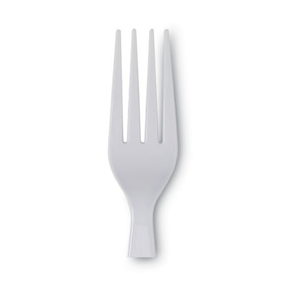 Plastic Cutlery, Heavyweight Fork, White, 100/box, 10 Boxes/carton