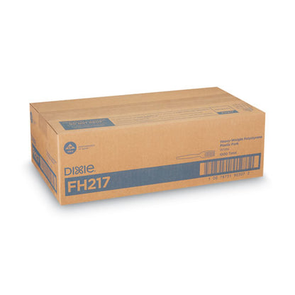 Plastic Cutlery, Heavyweight Fork, White, 1,000/carton