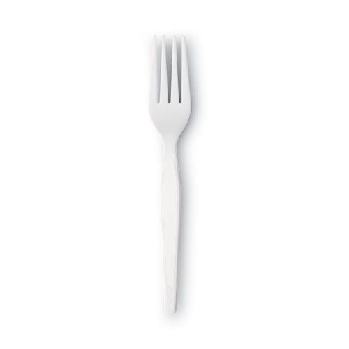 Plastic Cutlery, Heavyweight Fork, White, 1,000/carton