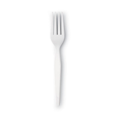 Plastic Cutlery, Heavyweight Fork, White, 1,000/carton