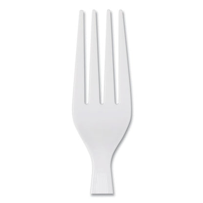 Plastic Cutlery, Heavyweight Fork, White, 1,000/carton
