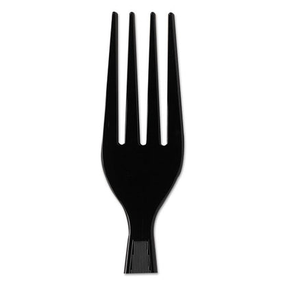 Plastic Cutlery, Heavyweight Fork, Black, 1,000/carton