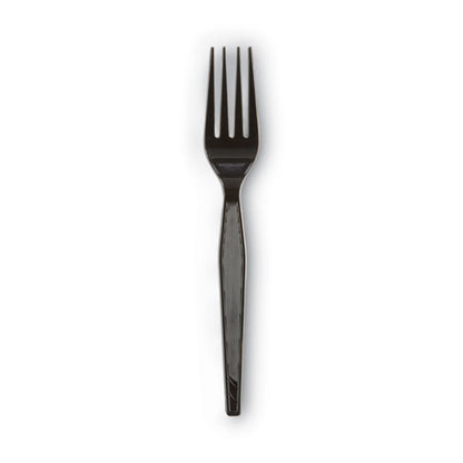 Plastic Cutlery, Heavyweight Fork, Black, 1,000/carton