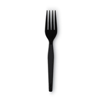 Individually Wrapped Heavyweight Forks, Plastic, Black, 1,000/carton