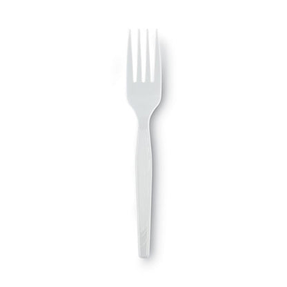 Plastic Cutlery, Heavy Mediumweight Fork, White, 1,000/carton