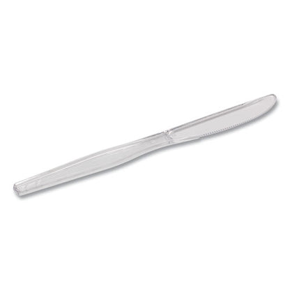 Heavyweight Polystyrene Cutlery, Knife, Plastic, Clear, 1,000/carton