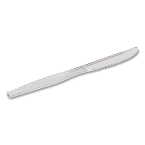 Heavyweight Polystyrene Cutlery, Knife, Plastic, Clear, 1,000/carton