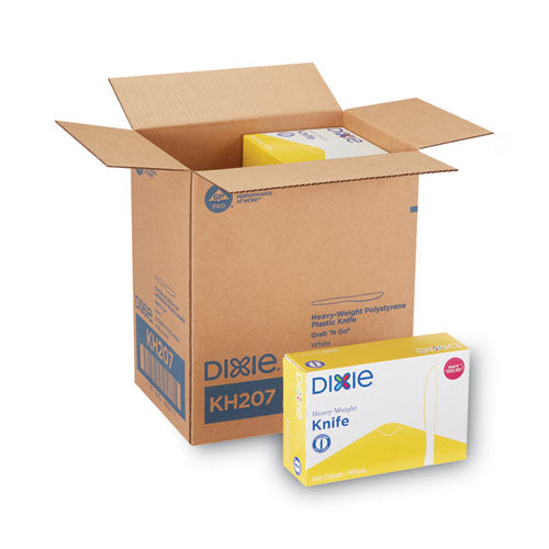 Plastic Cutlery, Heavyweight Knife, White, 1,000/carton