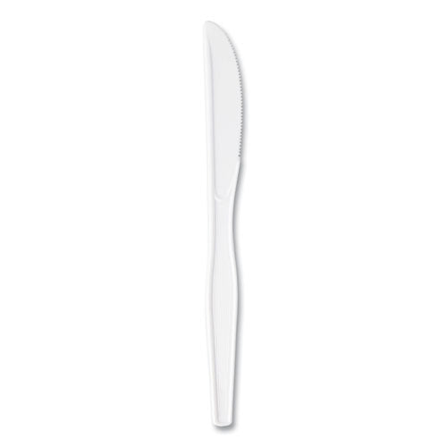Plastic Cutlery, Heavyweight Knife, 7.5", White, 1,000/carton