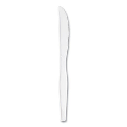 Plastic Cutlery, Heavyweight Knife, 7.5", White, 1,000/carton