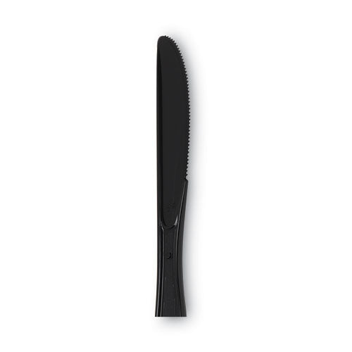 Individually Wrapped Heavyweight Knives, Plastic, Black, 1,000/carton