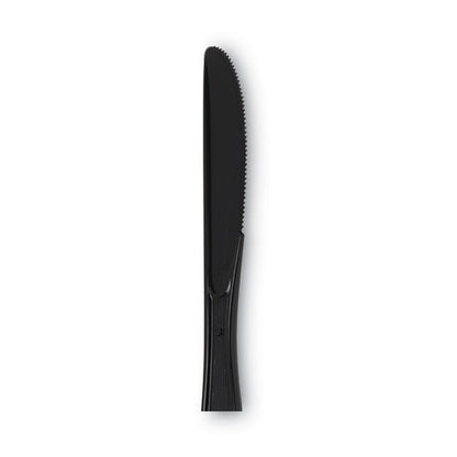 Individually Wrapped Heavyweight Knives, Plastic, Black, 1,000/carton