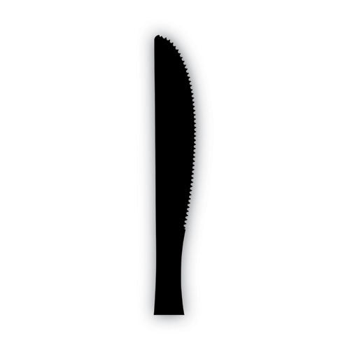 Plastic Tableware, Heavy Mediumweight Knife, Black, 100/box, 10 Boxes/carton