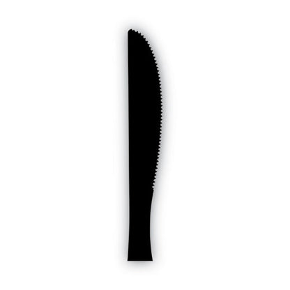 Plastic Tableware, Heavy Mediumweight Knife, Black, 100/box, 10 Boxes/carton