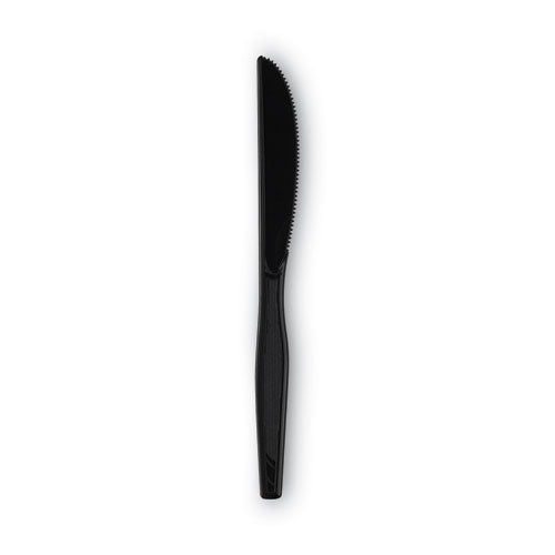 Plastic Tableware, Heavy Mediumweight Knife, Black, 100/box, 10 Boxes/carton