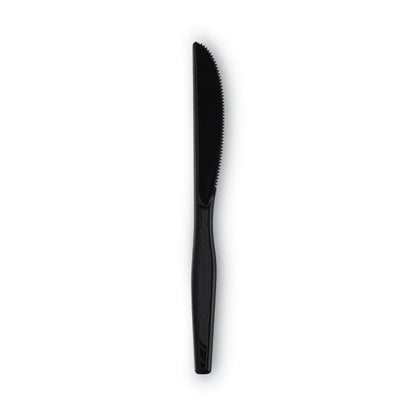 Plastic Tableware, Heavy Mediumweight Knife, Black, 100/box, 10 Boxes/carton