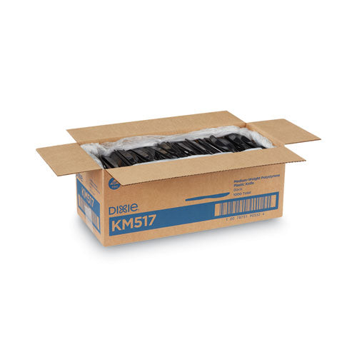 Plastic Cutlery, Heavy Mediumweight Knife, Black, 1,000/carton