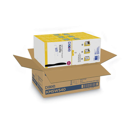 Grab'n Go Wrapped Cutlery, Knife, Plastic, Black, 90/box, 6 Boxes/carton