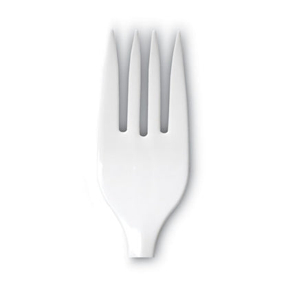 Plastic Cutlery, Mediumweight Fork, Plastic, White, 1,000/carton