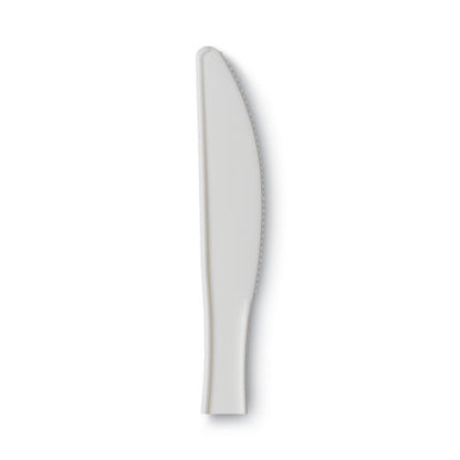 Plastic Cutlery, Mediumweight Knife, White, 1,000/carton
