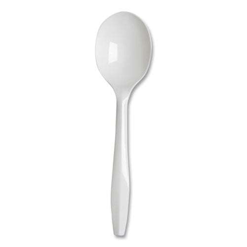 Plastic Cutlery, Mediumweight Soup Spoon, White, 1,000/carton